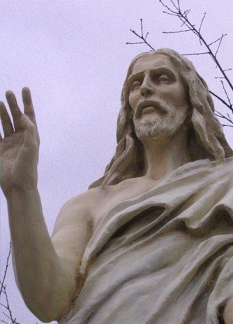 Figura Jezusa wykonana na zamówienie Kościoła pw. św. Kazimierza w Białymstoku; wys. 240 cm, żywica