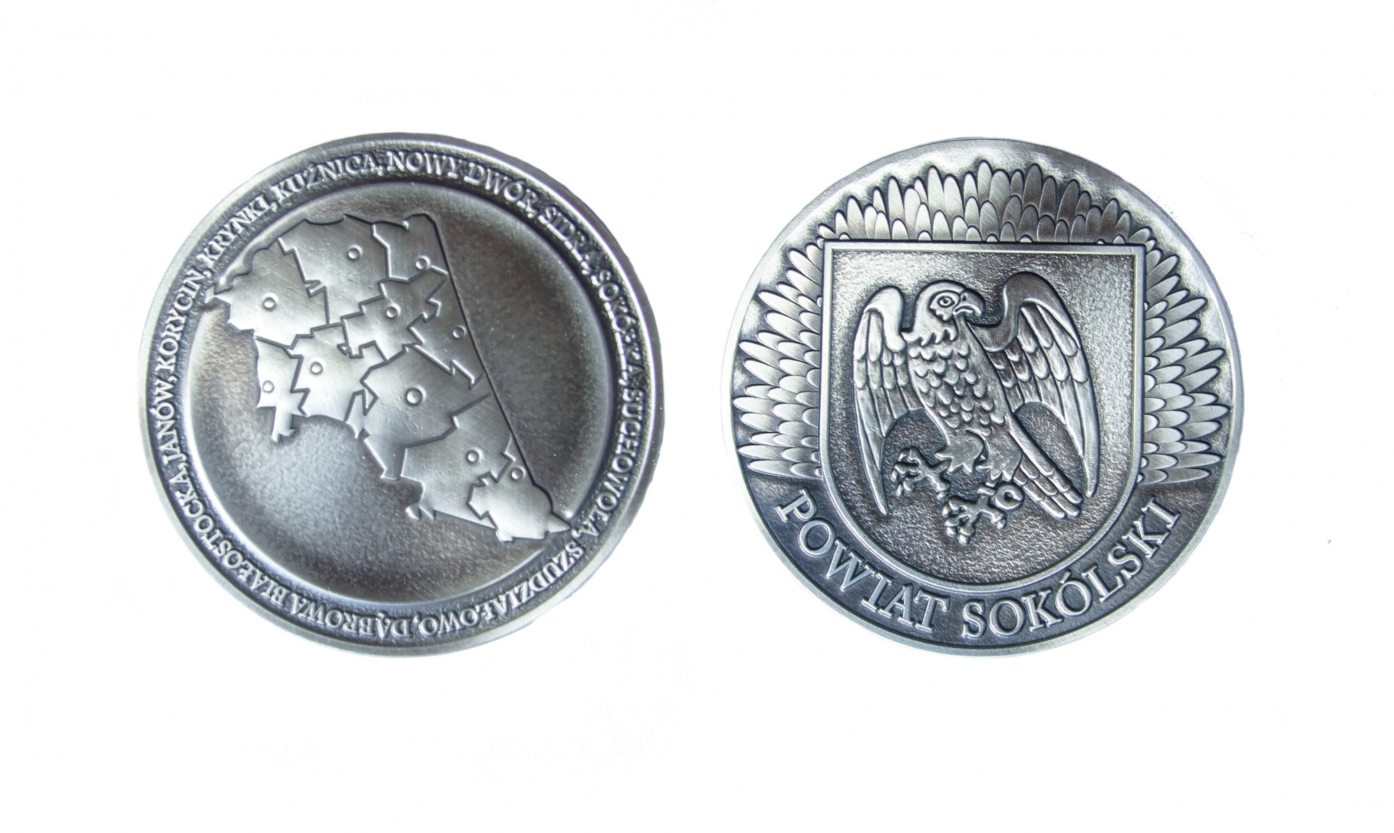 Medal okolicznościowy powiatu Sokólskiego; średnica 70mm; brąz patynowany