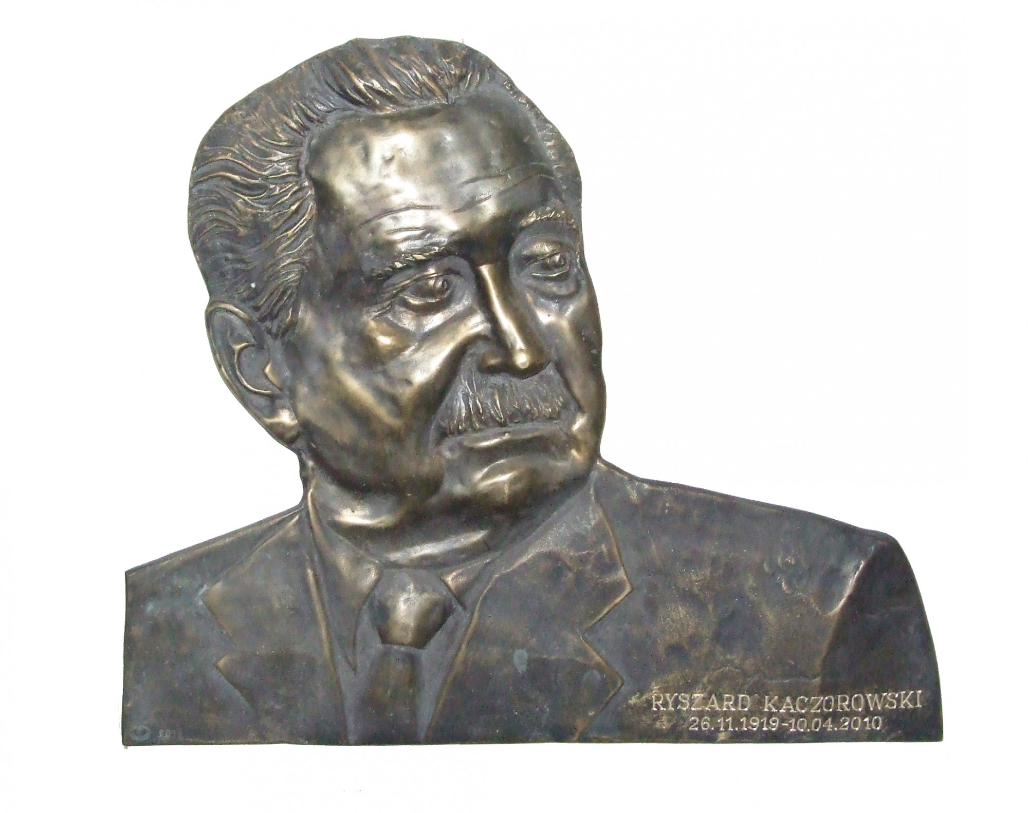Medalion z podobizną  Ryszarda Kaczorowskiego, mosiądz