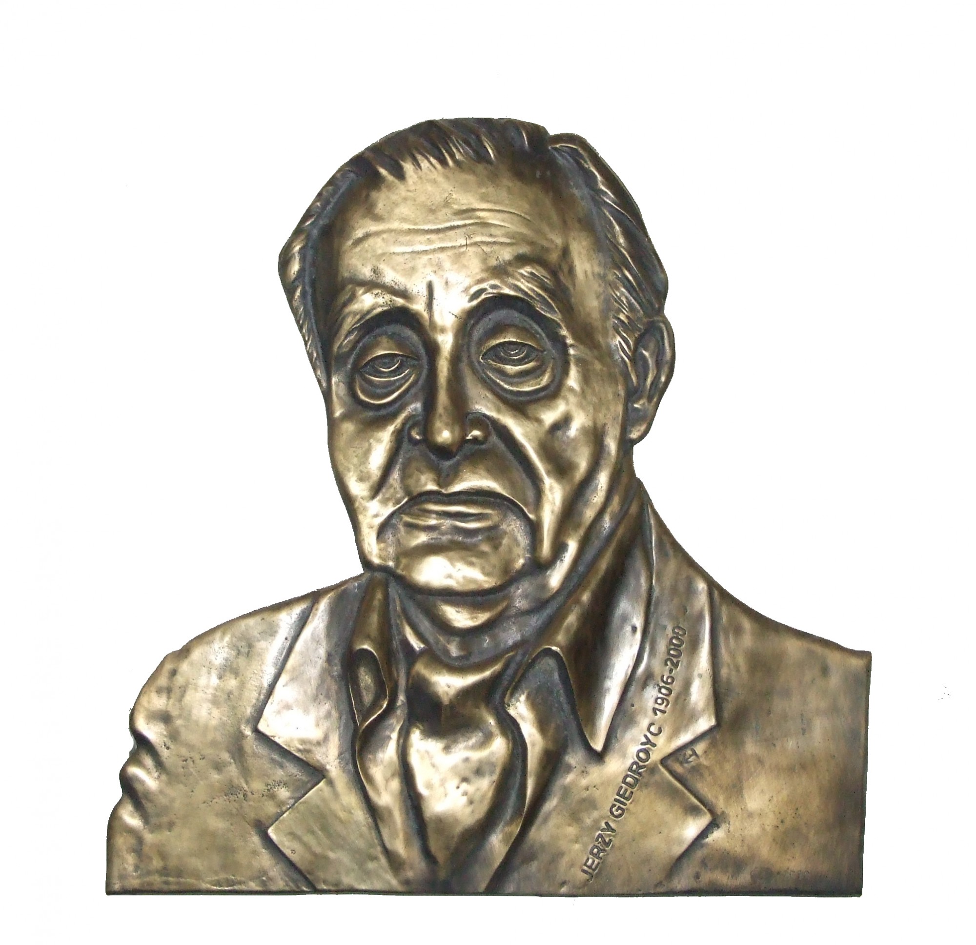 Medalion z podobizną Jerzego Giedroycia, mosiądz  