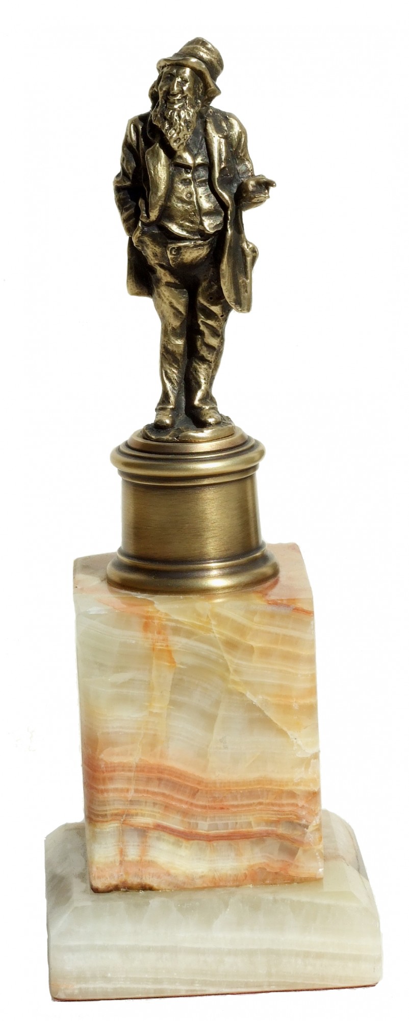 Statuetka przedstawiająca małego żydka; brąz oksydowany